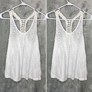 White Razorback Tank with Fun Design